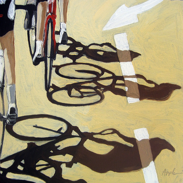 The Race 2  bicycle art oil painting
